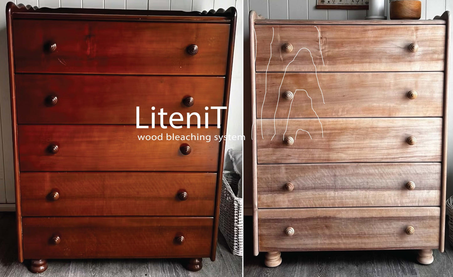LiteniT 2-part wood bleach 2L kit