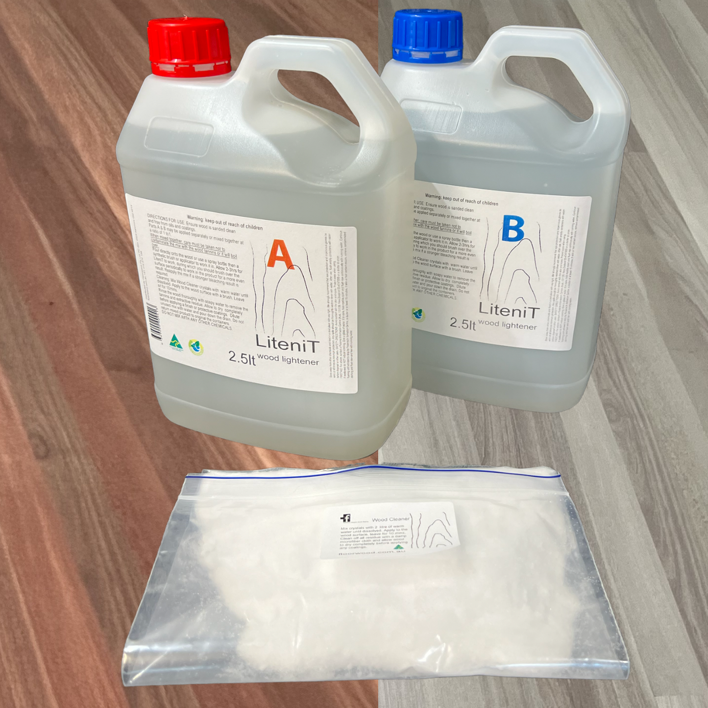 LiteniT 2-part wood bleach 5L kit